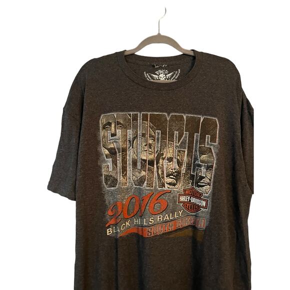Sturgis 2016 Black Hills Rally Biker Built Harley Davidson T-shirt  Mt Rushmore - Picture 2 of 6